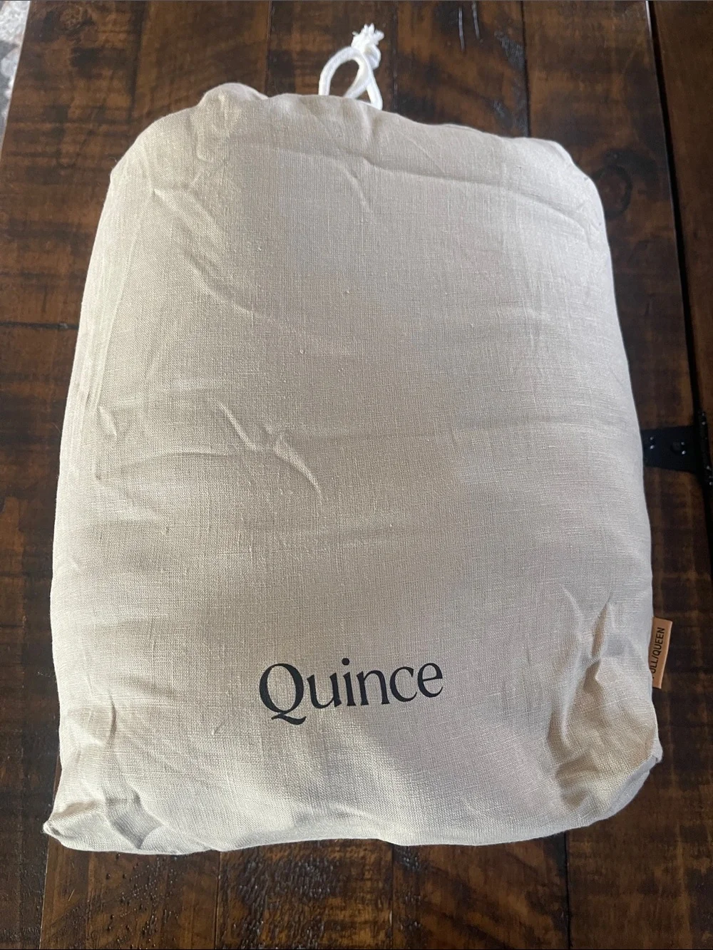 NWOT Quince European Linen 3 Piece Duvet Cover Set, Full/Queen (Toffee)